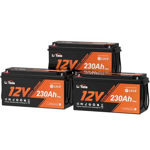 Image of Litime 3 Packs 12V 230Ah Deep Cycle LiFePO4 Battery for RV, Travel Trailer