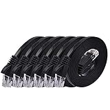 Cat 6 Ethernet Cable 5ft (6 Pack) (at a Cat5e Price but Higher Bandwidth) Flat Internet Network...