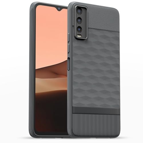 Image of Outlouders Bumper Case for Vivo Y12s / Y20 / Y20i / Y20G | Full Camera Protection | TPU Soft Flexible Shockproof Back Cover (Grey)