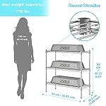 Auslar 3-Shelf Storage Wire Shelves Heavy Duty 3 Tiers Standing Shelving Units Adjustable Metal Organizer Wire Rack, Chrome - Image 3
