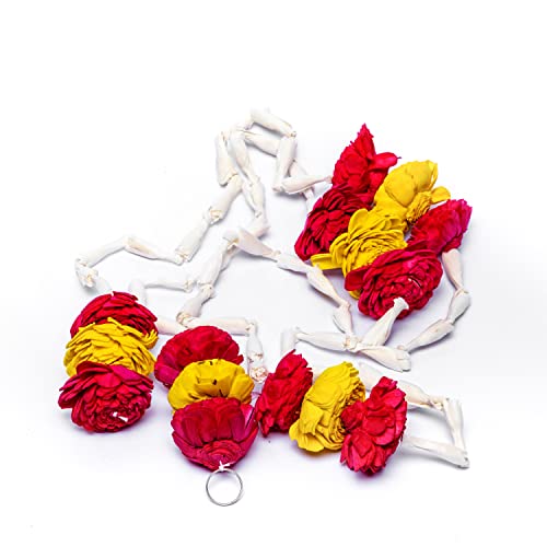 Image of Desi Favors Real Looking Lilly Pooja Garlands | Diwali Marigold Indian Wedding Staircase Pooja, Housewarming, Indian Wedding Decoration | 6ft (Pack of 4)