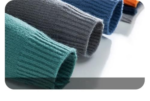 Mens Patchwork Knitted Sweaters Fashion Loose Long Sleeve Pullovers Warm Casual Comfortable Sweater4