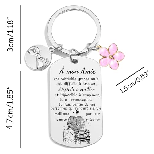 JRZDFXS Cadeau Meilleure Amie - Porte Clef Anniversaire et Noël – vue 6