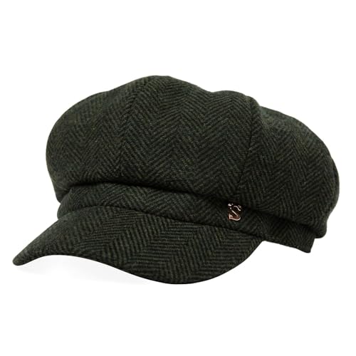 Comhats Winter Wool Newsboy Hats for Women Pageboy Baker Boy Berets Cap Fashion Sailor Fiddler Conductor Greek Army Green Medium