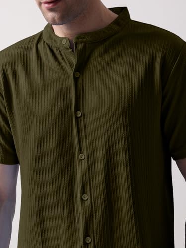 Image of GRECIILOOKS Men's Polycotton Regular Fit Casual Shirt | Stylish | Printed | Solid | Short Sleeve | Trendy (Available in Plus Size)