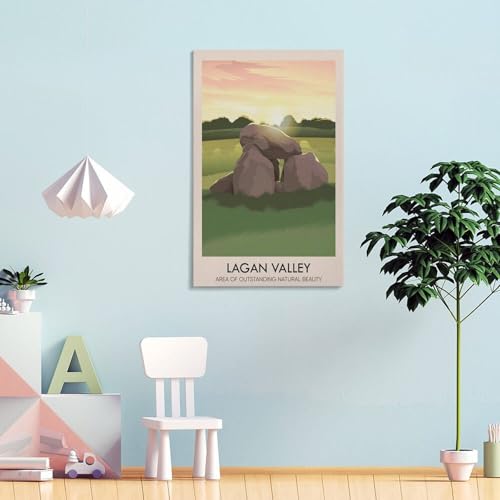 Poster Lagan Valley AONB toile 40x60cm, une idee cadeau originale pour decoration de bureau