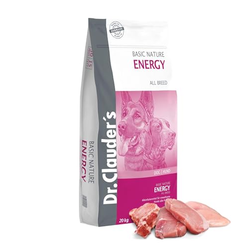 DR.CLAUDER’S - Basic Nature Energy | Trockenfutter für aktive, ausgewachsene Hunde zur Unterstützung der Vitalität durch Proteine und Ballaststoffe. Alleinfuttermittel im Beutel | 20kg DR.CLAUDER’S - Basic Nature Energy | Trockenfutter für aktive, ausgewachsene Hunde zur Unterstützung der Vitalität durch Proteine und Ballaststoffe. Alleinfuttermittel im Beutel | 20kg