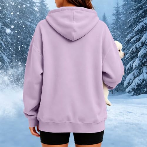 Pet Pouch Hoodie Dog Cat Carrier Large Front Pocket Half Zip Sweatshirt - image 3
