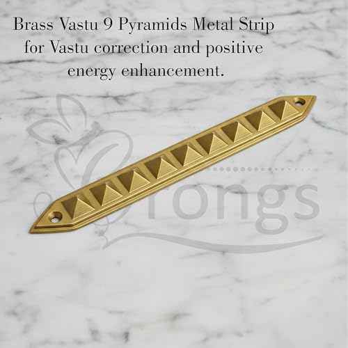 Image of Brass 9 Pyramid Strip |Size- 7Inch |Weight of 1 Pyramid Strip- 104gm Approx |Vastu Remedy Tool |Strip with Pyramid Design for Correcting Corner | Home & Spritual Decor | Pack of 3