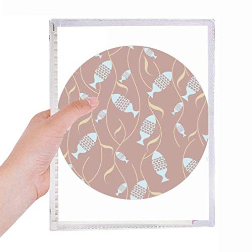 Carnet de notes en spirale rechargeable aux motifs de poissons abstraits