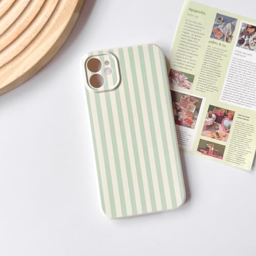 Lovmooful Compatible for iPhone 12 Case Cute Color Striped with Aesthetics Design for Girls Women Soft TPU Shockproof More Protective Girly for iPhone 12 Case-Green by Lovmooful - Image 5