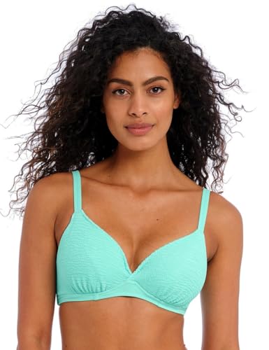 Freya Women's Ibiza Waves Underwire Plunge Bikini Top, Blue, 3 0FF US