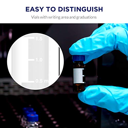 2Ml Autosampler Vials With Writing Area And Graduations, 9-425 Hplc, Screw Cap, White Ptfe & Red Silicone Septa, 100 Pcs #TOP4