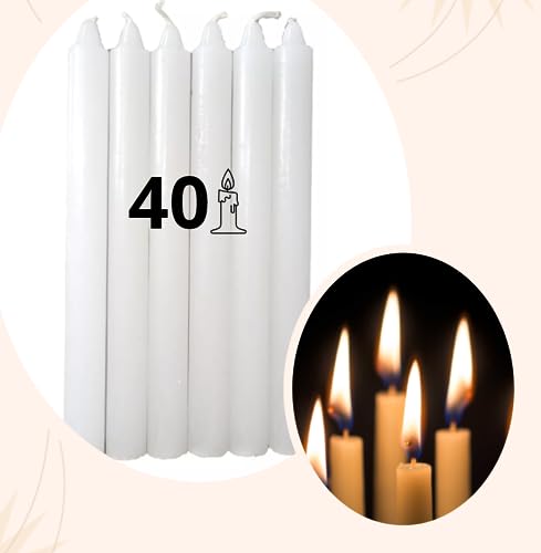 Velas Palito Branca 16cm Kit Com 40