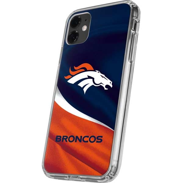 Skinit Clear Phone Case Compatible with iPhone 11 - Officially Licensed NFL Denver Broncos Design