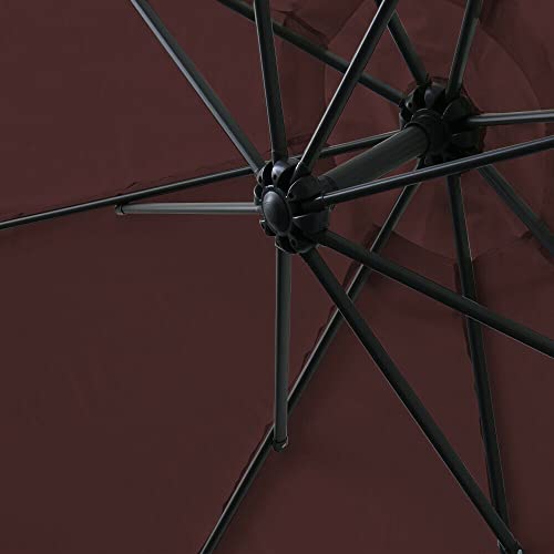 Parasol excéntrico banana con estructura robusta y dosel colgante de 3.0M 4