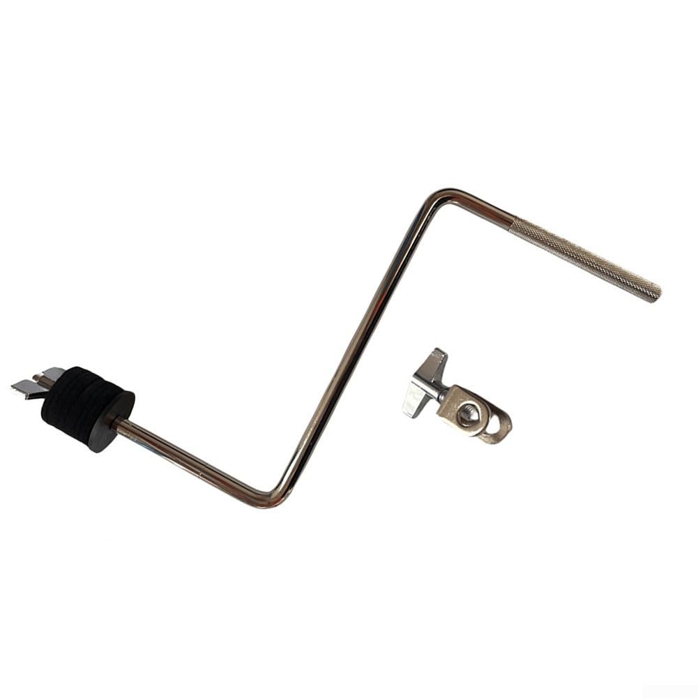 Pince de tige de cymbale en forme de Z avec clip à vis pour pièces de batterie, accessoire de support d'instrument à percussion en métal, 34,5 cm, argenté