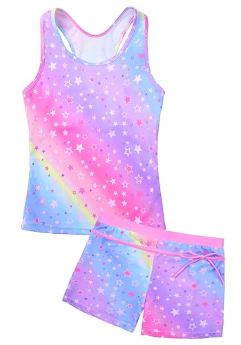 Uhnice - Uhnice Girls Swimsuit Two Piece Tankini Swimwear with Boyshort (Rainbow Star, 6-7/XL) - Best Deal on Amazon