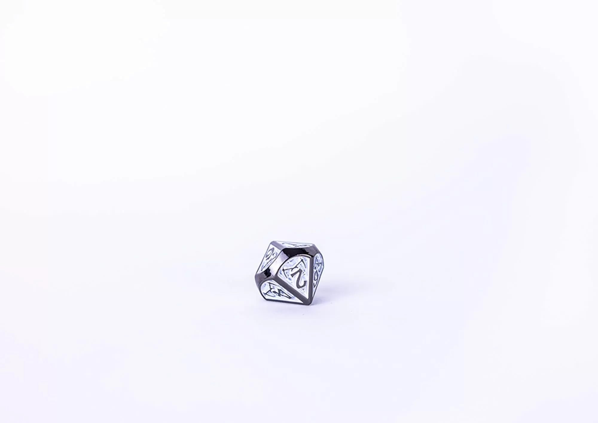 Juego de dados LPG - Metal RPG Draco Dark Light Blue/Silver