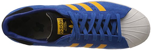 Image of adidas Originals Men's Superstar 80S Blue, White and Yellow Sneakers - 7 UK