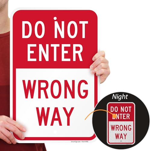 Panneau Do Not Enter Wrong Way retroreflechissant pour parking et voie privee ACM