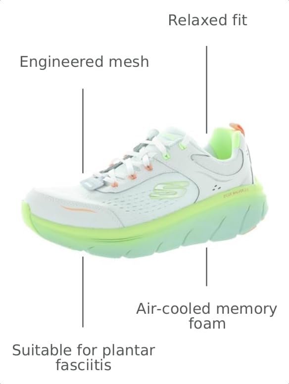 Image of Skechers Womens D'lux Walker 2.0 Neon Sites | Walking Shoes