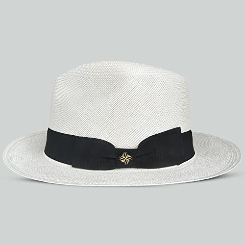 Handmade Authentic Panama Hat | Unisex, Straw Hats For Men, Classic Style, Fedora Hat For Women, Ajustable Ribbon, Ligthweith, Upf 50+, Handcrafted In Ecuador (X-Large, Marfil) #TOP2