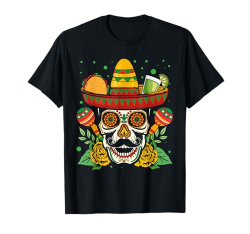 Fiesta de tacos y tequila El Día de los Muertos Feliz Cinco de Mayo Camiseta