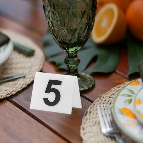Plaques numérotées acrylique blanc Amosfun pour organisation de table