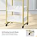 OmySalon Salon Trolley Cart with Wheels, Esthetician Cart with 1 Drawer & 2 Trays, Mobile Storage Organizer for Beauty Spa Massage Tattoo Esthetic Facial Tool Holder Station, White Marble