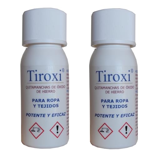 Tiroxi Quitamanchas de óxido de hierro para ropa y Tejidos (Pack 2-50 mL)