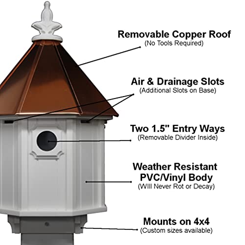 Bluebird Songbird Duplex Bird House With Copper Roof, Made In The Usa #TOP1