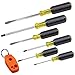Klein Tools 85146 Screwdriver Set 6pcs Includes Magnetizer/Demagnetizer, 3 Slotted, 3 Phillips, Cushion Grip Comfort, Precision Machined