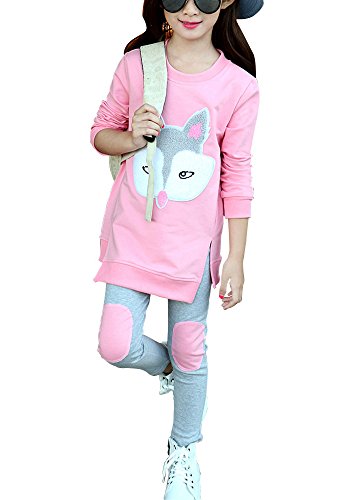 Image of Urtrend Little Girls' Kids 2 Pieces Long Sleeve Top Pants Leggings Clothes Set Outfits