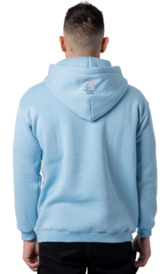 Sweat à capuche décontracté bleu clair taille M vêtement logo minimaliste