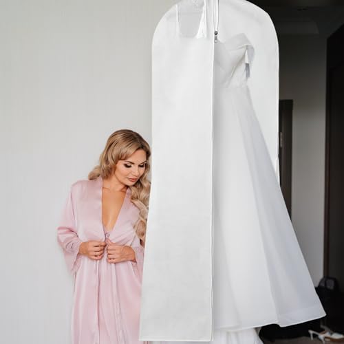 Brautkleidhülle Kleidersack Kleidungsaufbewahrungstasche 180 cm Atmungsaktiver Kleidersack Lange Kleidertasche für oder Lange Mäntel Abendkleider Brautkleider