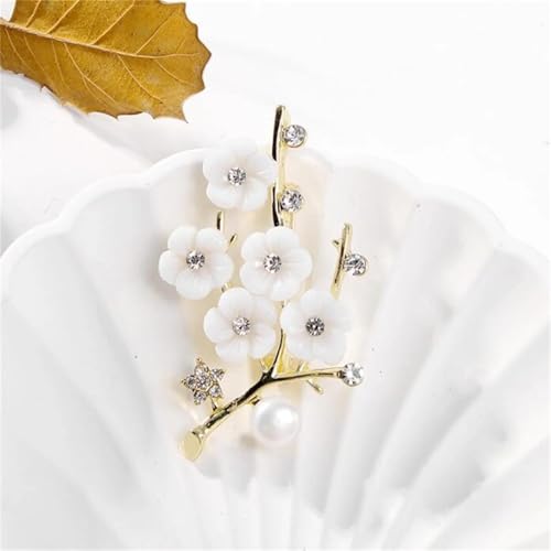 Broche fleur de prunier en émail pour veste d'hiver accessoire de mode - 3