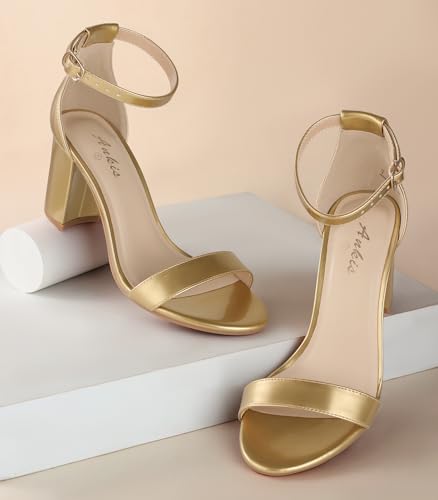 Image of Ankis Heels for Women Open Toe Ankle Strap Chunky Heel Sandals 2.75 Inch