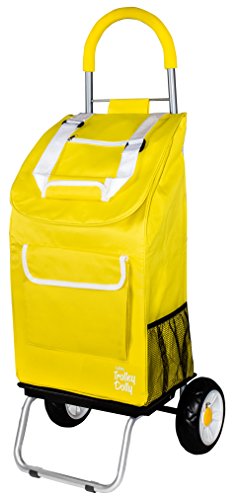 Image of dbest products Trolley Dolly Shopping Grocery Foldable Cart Storage Mom, Blue Polka Dot