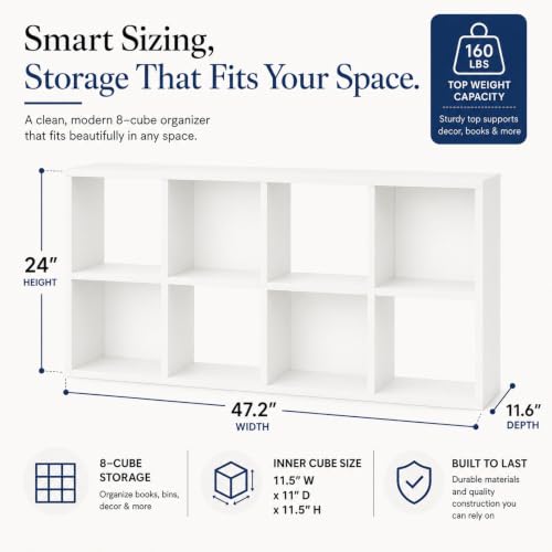 IULULU-8-Cube-Storage-Organizer-Freestanding-Bookcase-Display-Shelf-White-Reversible-Bookshelf-Storage-Display-Shelf-Open-Backed-Cube-Design-Ideal-for-Living-Room-Bedroom-Home-Office-Entryway