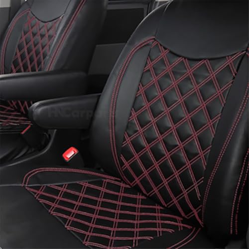 DA17V エブリィバン シートカバー JOIN/JOINターボ 車 シートカバー 1台分 R6年3月以降 車種専用 軽自動車 エブリィ 内装パーツ DA17V用シートカバー 汚れ防止 シート保護 (レッドステッチ)