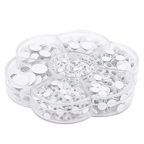 800PCS Wiggle Eyes, Plastic Googly Wiggle Eyes Round Wiggle Googly Eyes Black White Craft Eyes for Crafts Decoration Mixed Assorted Size