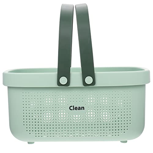 NOLITOY Cesta de Almacenamiento de Baño Verde de Gran Capacidad Diseño Hueco, Ligera Secado Rápido para Organizar Artículos de Limpieza y Ducha