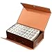 BESTOYARD Portable Mini Travel Mahjong Set Chinese Mahjong Game with 146 Tiles Brown Carrying Case for Adult Beginner Players and Elderly, Travel-Friendly Family Gatherings and Leisure Activities