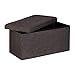 Relaxdays 10019048_93 Pouf con Contenitore XL, con Coperchio, Panca Pieghevole, Sgabello Poggiapiedi, 36x76x38 cm, Marrone
