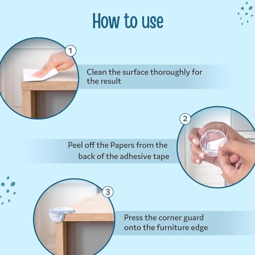 Image of Shivstor 3 PCS Baby Corner Protector Transparent Soft Silicone Edge Guards for Furniture Round Corner Guards for Table Desk Cabinet Pre-Taped 3M Adhesive Baby Proofing Safety Cushion (3 Piece)