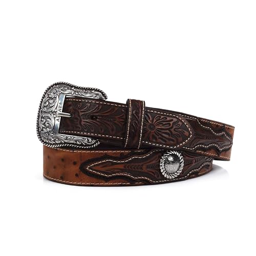 ARIAT Men's Ostrich Print Circle Concho