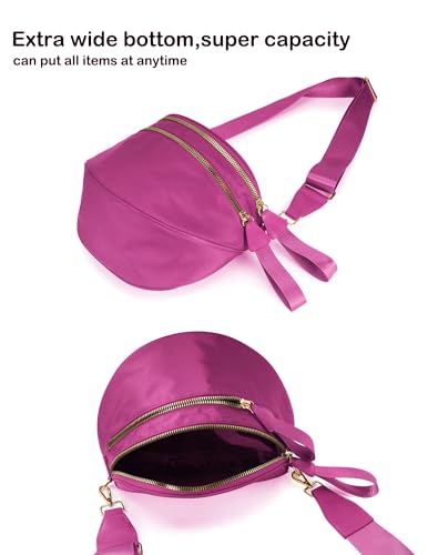 Image of FEIBOON Spacious Nylon Crossbody Bag Bum Bag Handbags Wallets Purses Trendy Shoulder Bag for Women