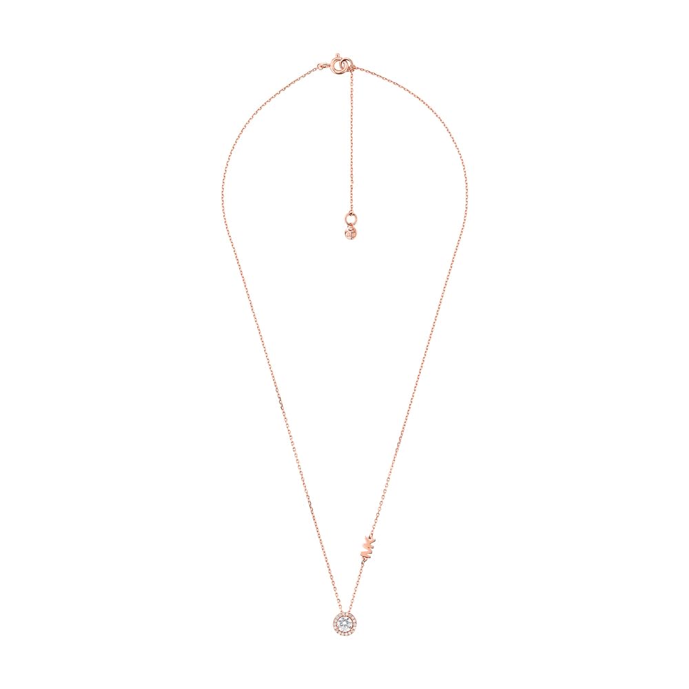 Michael Kors 14ct Rose Gold Plated CZ MK Pendant