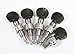 Generic 5 String Banjo Tuning Peg Machine Head Chrome Plated Surface Black Plastic Button, 4 Long and 1 Short, 5pcs in One Set